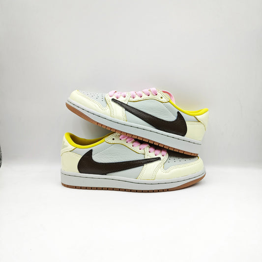 Custom Jordan 1 Low x Travis Scott 'Beige Inverted'
