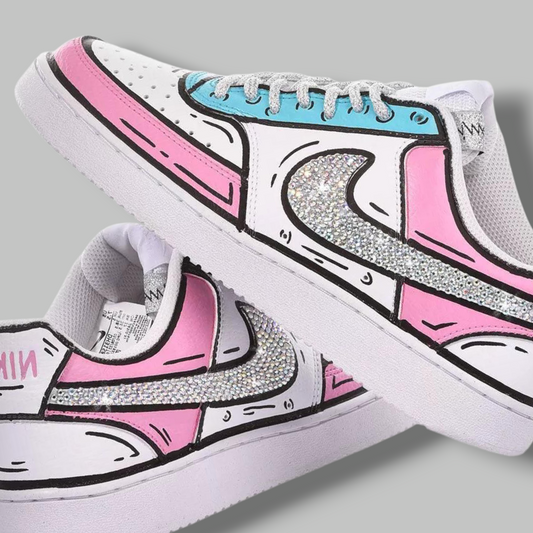 Custom Court Vision 'Luxury Pink Comic'