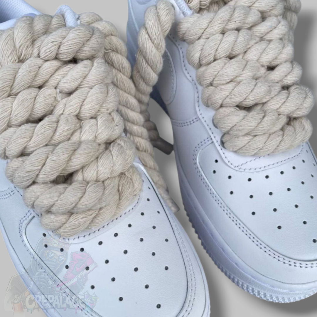 Custom Air Force 1 'Beige Rope Laces'