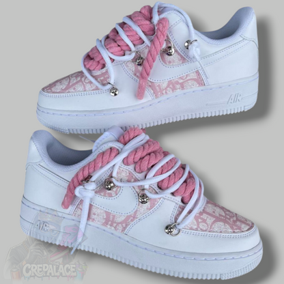 Custom Air Force 1 'CD Pink Rope & Lot Laces'