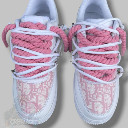 Custom Air Force 1 'CD Pink Rope & Lot Laces'