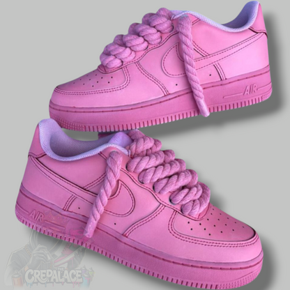 Custom Air Force 1 'Pink Dip Dye Rope Laces'