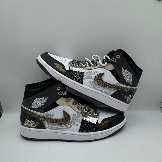 Custom Jordan 1 Mid 'Spirit Snake'