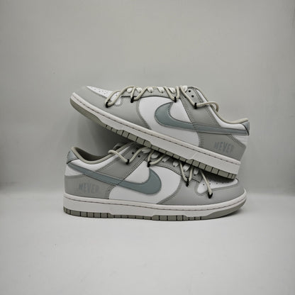 Custom Dunk Low 'White and Grey'