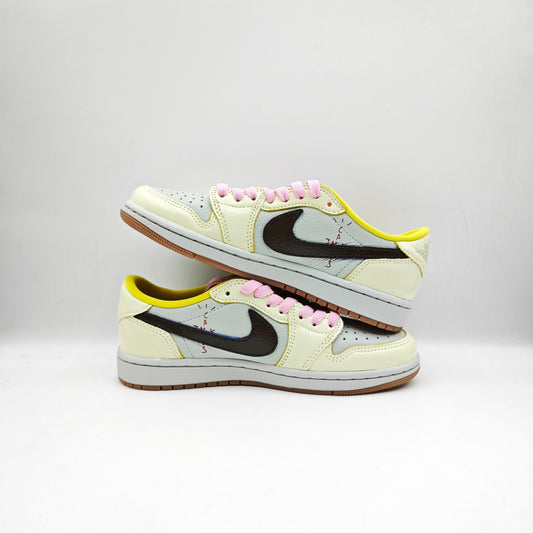 Custom Jordan 1 Low x Travis Scott 'Beige Inverted'