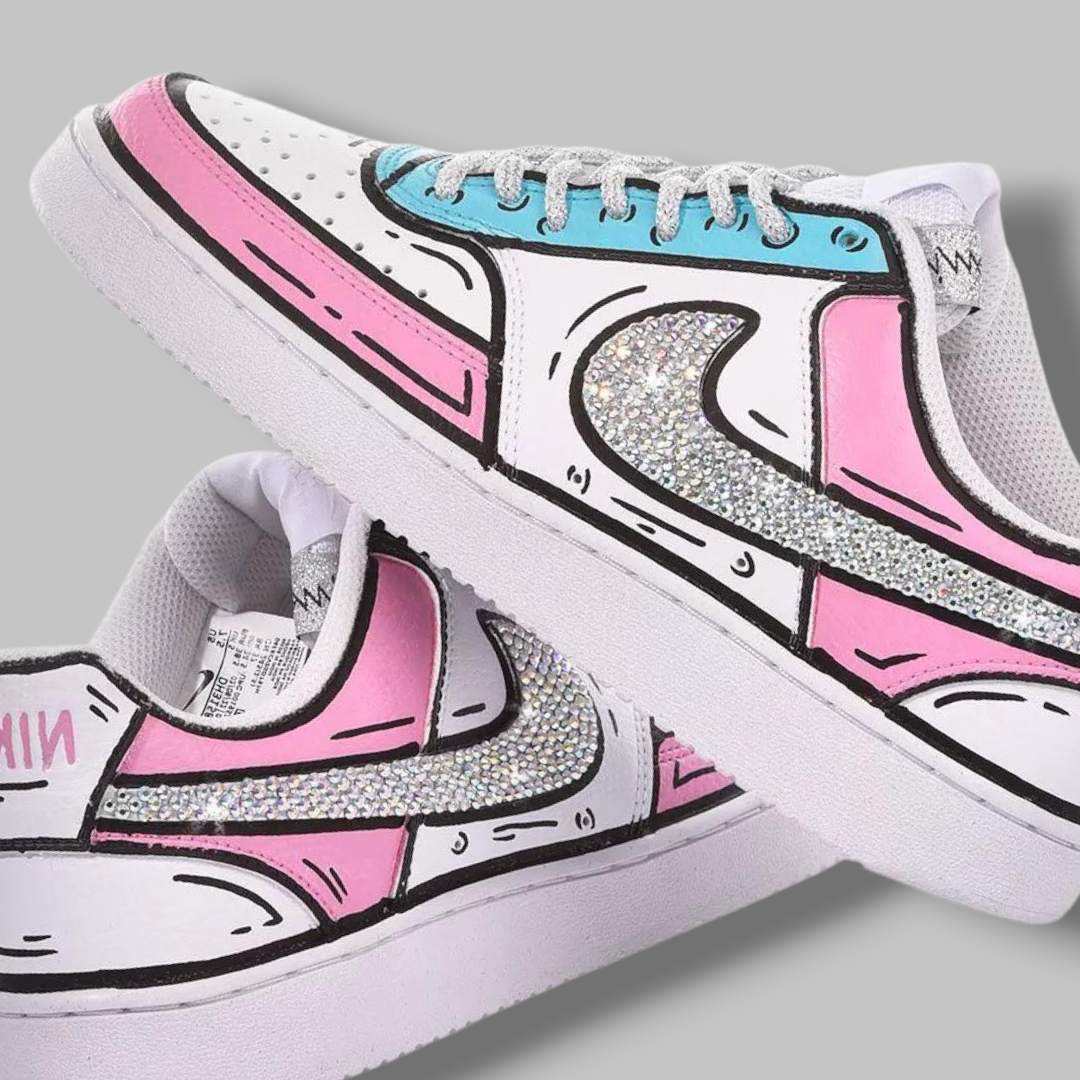 Custom Court Vision 'Luxury Pink Comic'