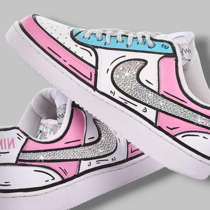 Custom Court Vision 'Luxury Pink Comic'