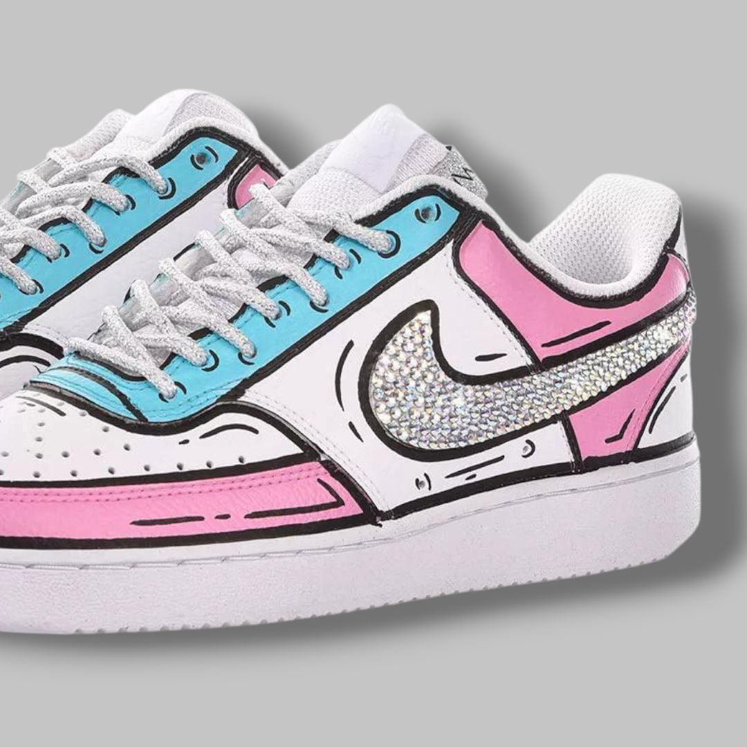 Custom Court Vision 'Luxury Pink Comic'