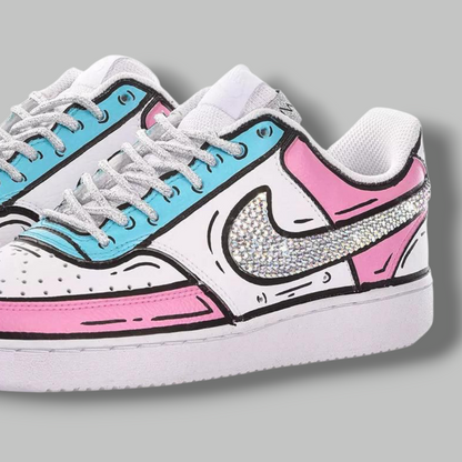 Custom Court Vision 'Luxury Pink Comic'