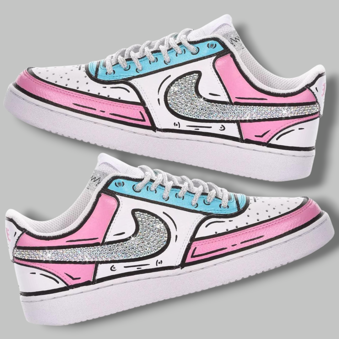 Custom Court Vision 'Luxury Pink Comic'