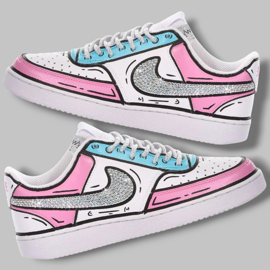 Custom Court Vision 'Luxury Pink Comic'